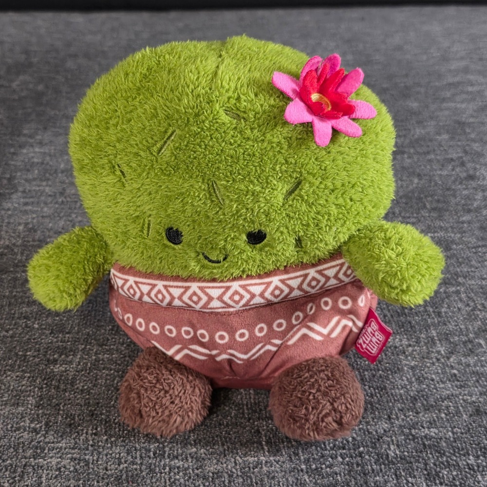 BumBumz RodeoBumz Colleen Cactus Bean Plush Jazwares Green Pink Flower 7.5in